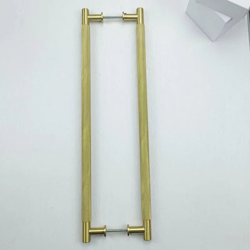 52cm Brass Knurled Door Handle – Gold Sliding Glass Door Pulls for Store Barn and Shower Room Handles