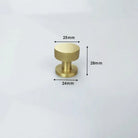 Knurled Brass Drawer Knobs – Textured Cabinet Handles and Furniture Pulls for Wardrobes 25x28mm knob