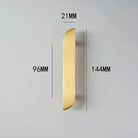 Modern Simple Wardrobe Handles – Brass Cabinet Knobs and Drawer Pulls for Furniture 144mm left Handle