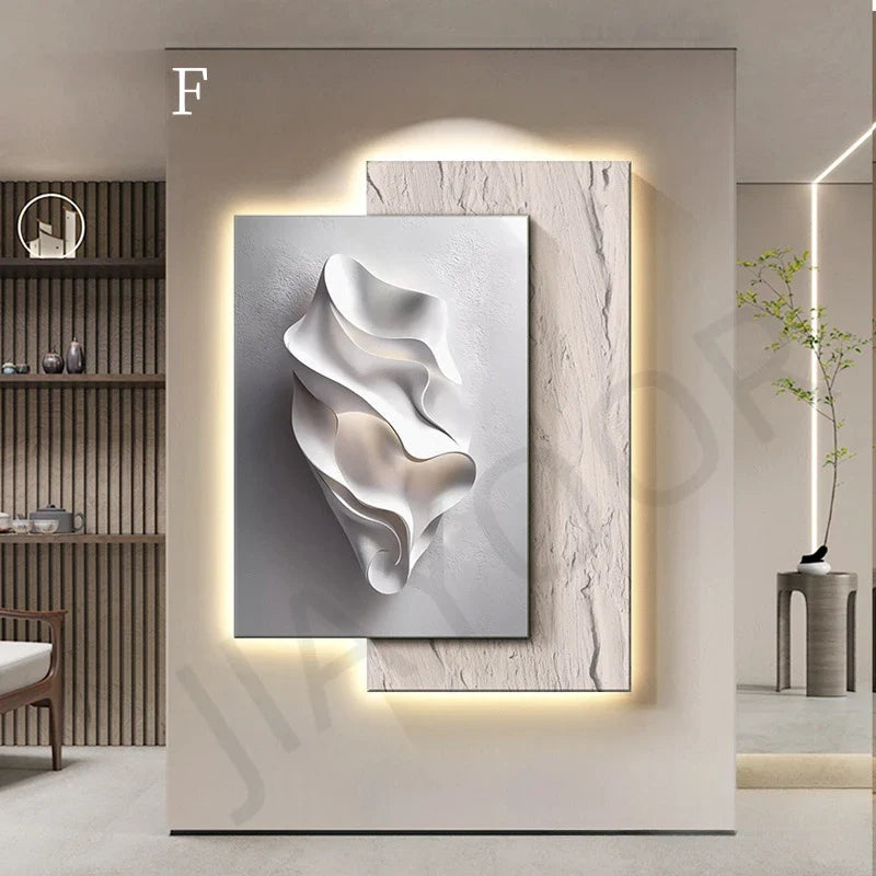 Dlight Decor Crystal Porcelain LED Wall Mural Light F / W75 X H100CM / Dimmable warm light Wall Art