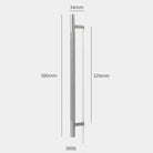 Solid Brass Knurled Cabinet Handles – Brushed Nickel Wardrobe Pulls and Textured Bar Knobs 380mm Handles