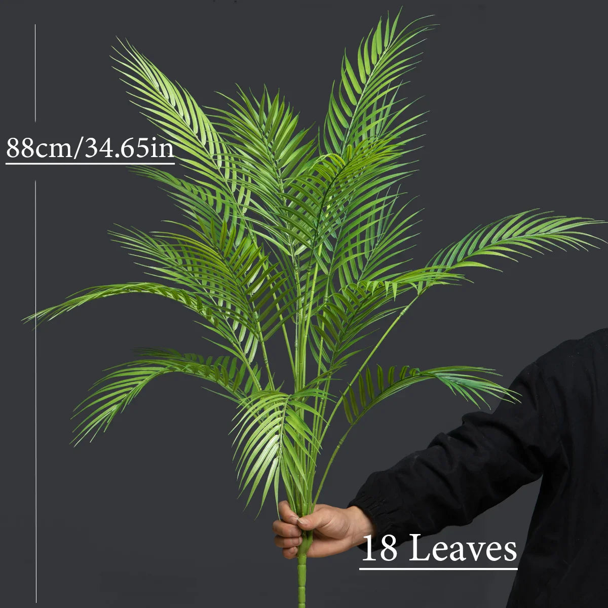 Dlight Decor 88cm Tropical Palm Monstera Plant with 18 Forks for Floor and Event Decor 88cm 18Leaves A
