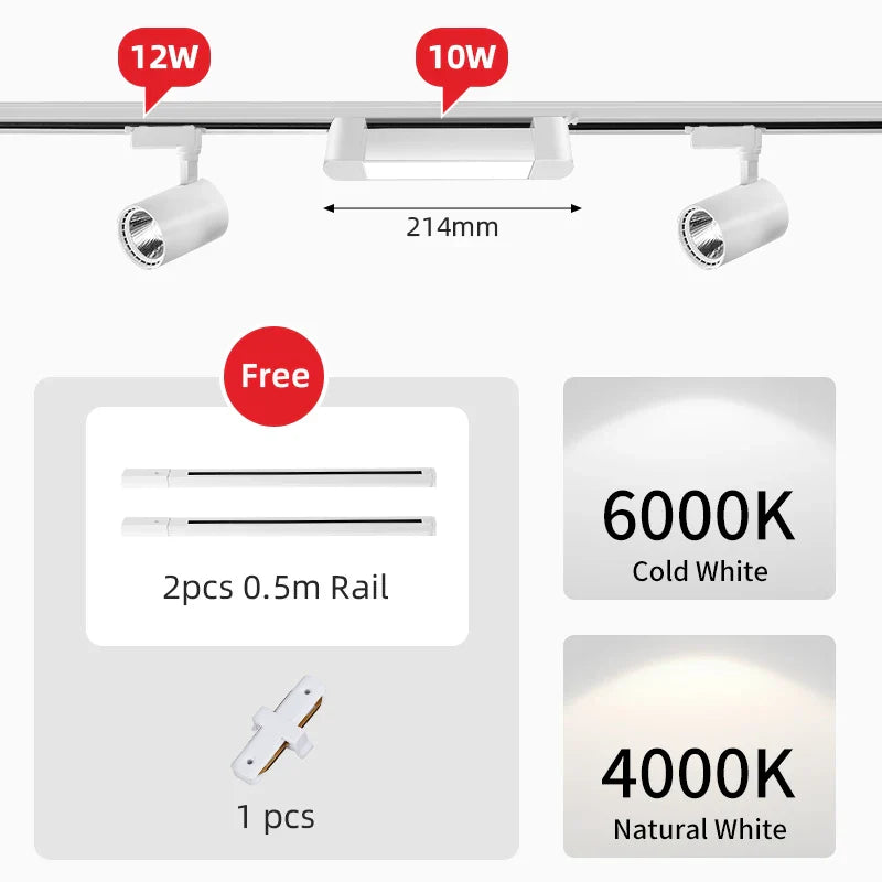 Rail Floodlight LED Clothing Store Track Light Kitchen Balcony Studio Whole Set Led Spot Lamp Home Modern Decoration