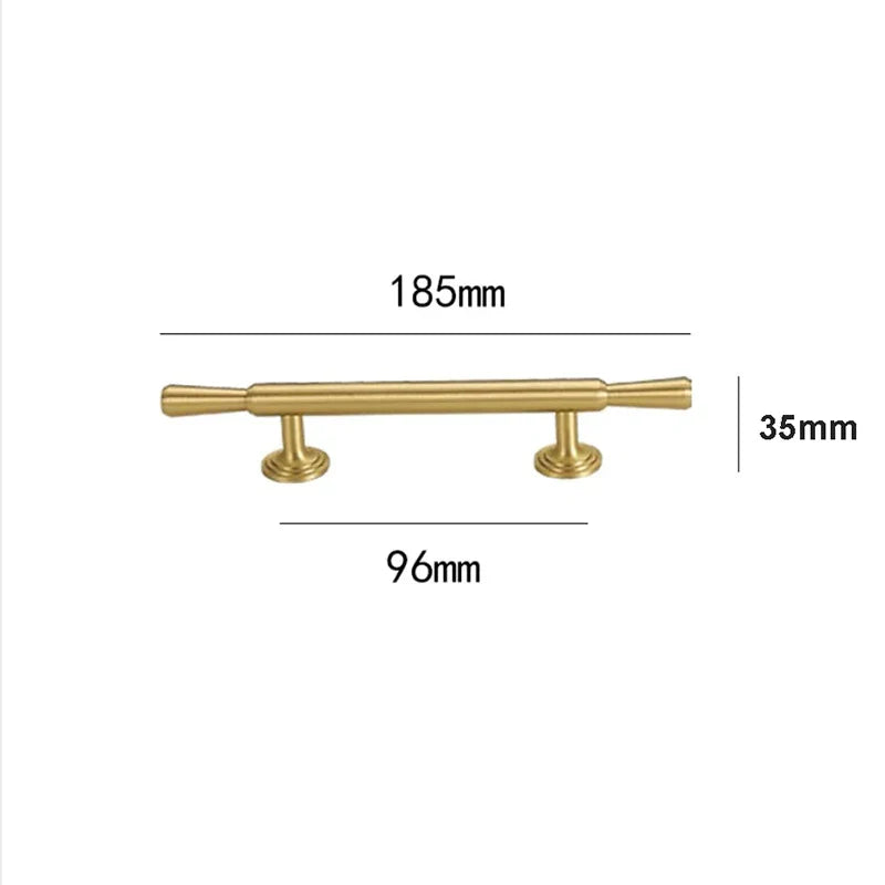 Brushed Gold Brass Cabinet Handles – Modern Knobs and Bar Pulls (50mm-280mm) 185mm Handles