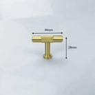 Knurled Brass Wardrobe Handles – Modern Kitchen Cabinet and Drawer Pull Bar Handles 40mm T Bar Handles