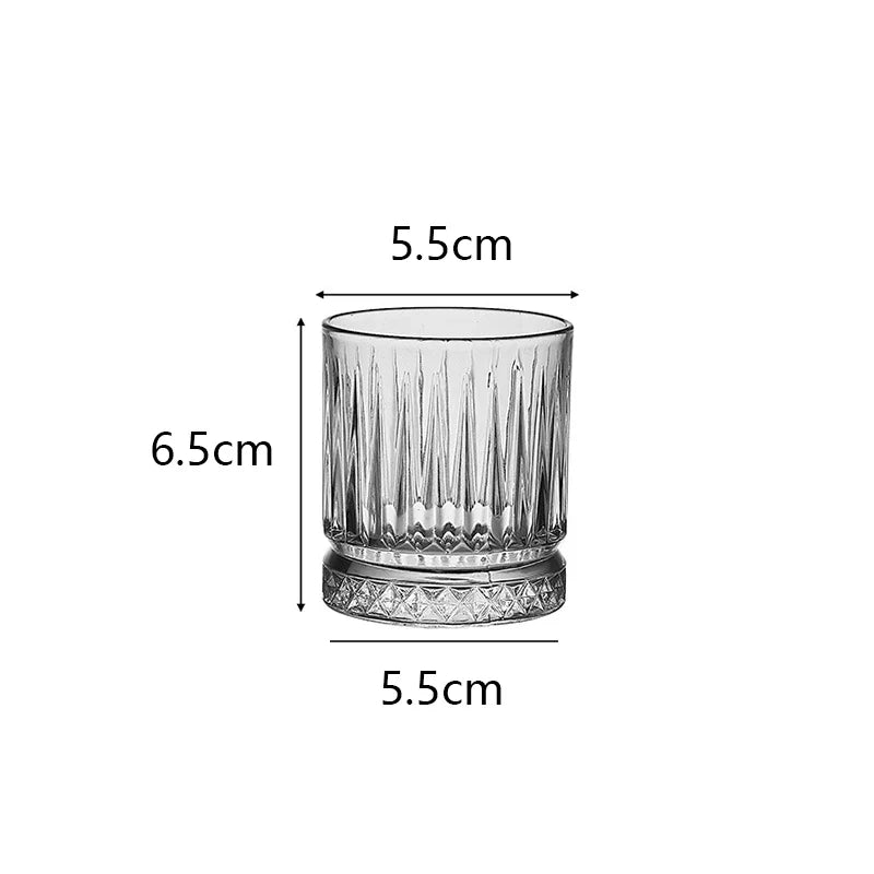 Dlight Decor Diamond Stripe Glass Coffee Cups (100–450ml) 100ml / foam box pack Cocktail Glasses
