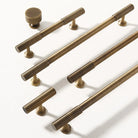 Solid Brass Vertical Linear Cabinet Knobs – Long Drawer Handles for Kitchen Wardrobe and Wooden Doors 9012-bronze