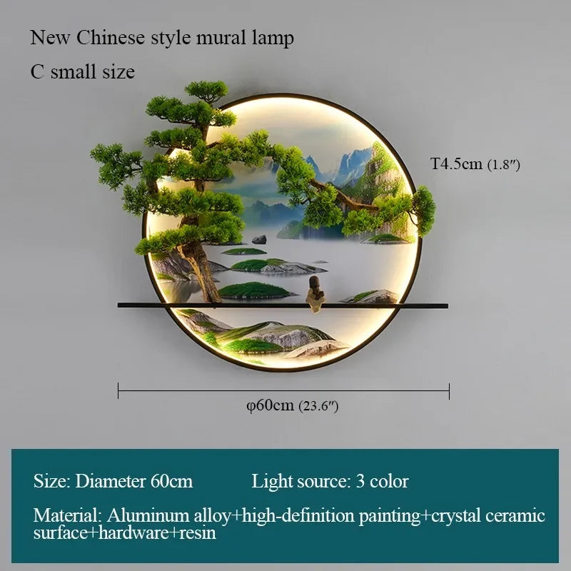 Dlight Decor Chinese Landscape LED Wall Glow Style C D60cm / 220V / CHINA|3 colors Wall Art