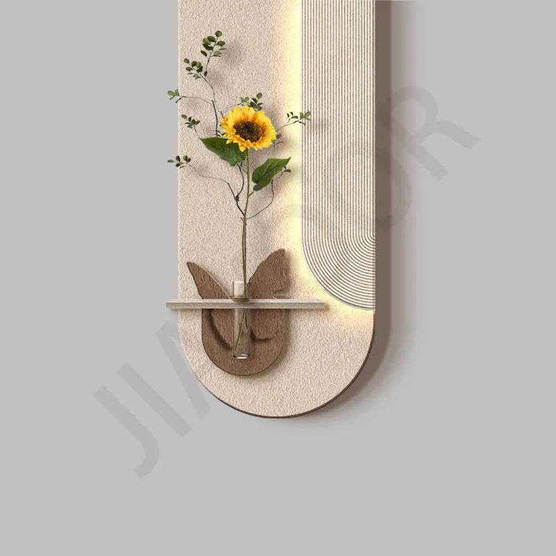 Dlight Decor Vase Plant Wall Lamp for Entry Spaces B / H140CM-W70CM / Remote dimming|AU Plug Wall Art