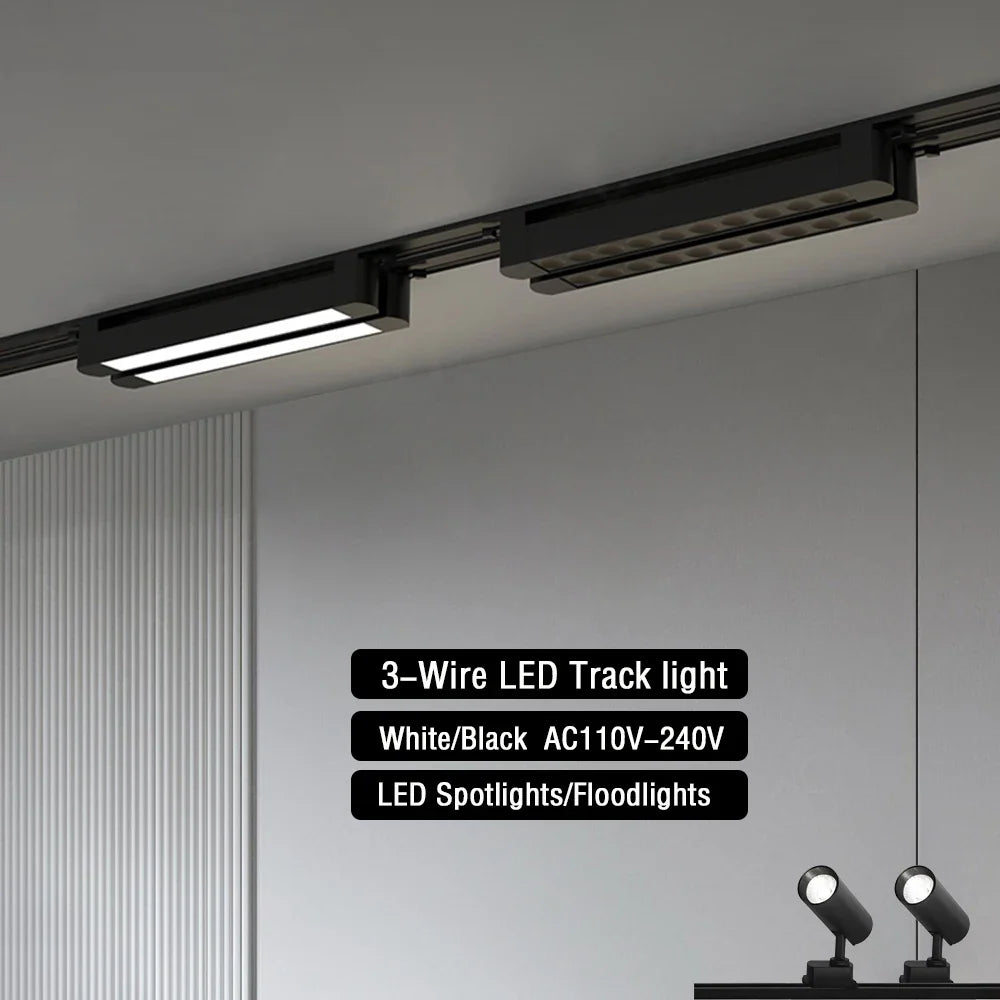 3-Wire LED Track Light - Ceiling Spot Lamp for Clothing Shops ceiling light
