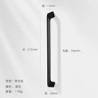 Modern Zinc Alloy Cabinet Handles - Kitchen Drawer Knobs for Wardrobes and Furniture Black 192mm Handles