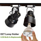 E27 LED Track Light Holder Base - 2-Wire Rotatable Ceiling Rail Lamp Fittings ceiling light