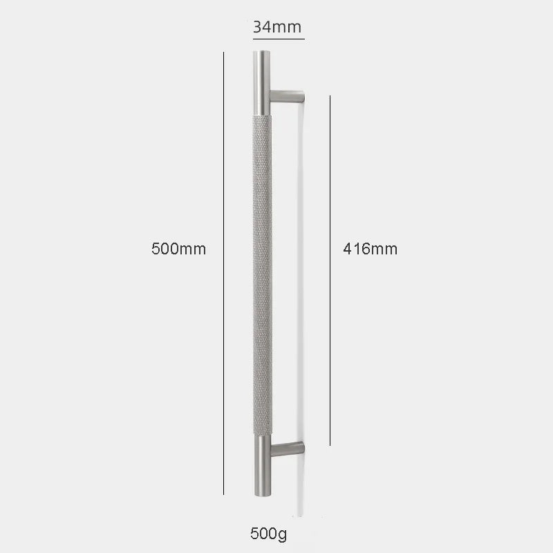 Solid Brass Knurled Cabinet Handles – Brushed Nickel Wardrobe Pulls and Textured Bar Knobs 500mm Handles