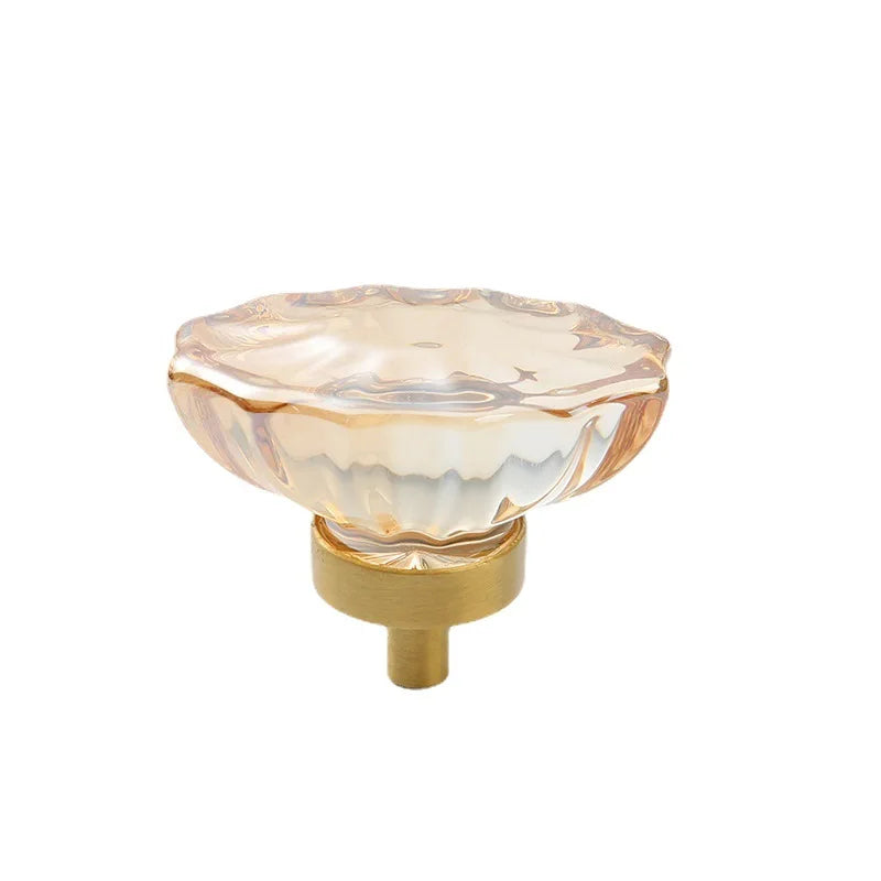 Brass Crystal Cupboard Cabinet Handle Kitchen Drawer Knobs Light Luxury Furniture Hardware Transparent Handle Home