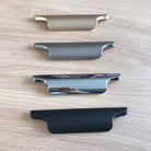 Luxury Zinc Alloy Curved Cabinet Handles - Modern Drawer Pulls for Wardrobes and Shoe Cabinets Handles