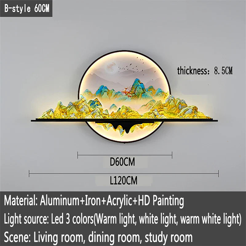 Dlight Decor Artistic Landscape Wall Glow Lamp B L120CM / M / CHINA|3 colors Wall Art
