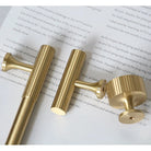 Solid Brass Art Deco Kitchen Cabinet Handles – Knurled T-Bar and Wardrobe Pulls Handles