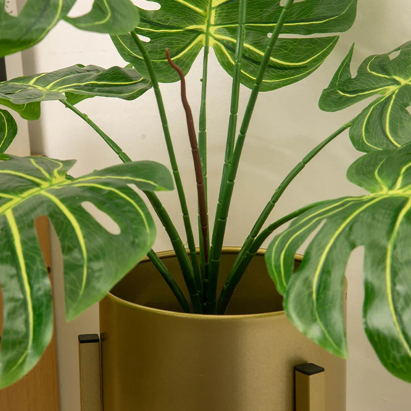 Dlight Decor 85cm Tropical Palm Banana Tree Branch with Monstera Leaves