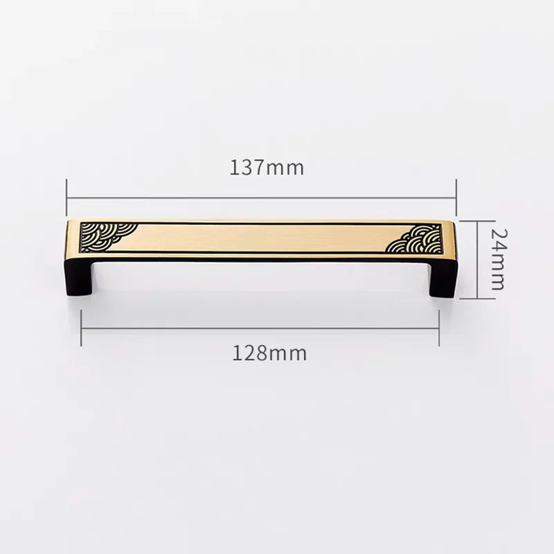 Antique Style Brass Furniture Handles – Vintage Cabinet Wardrobe and Drawer Knobs black gold 137mm Handles