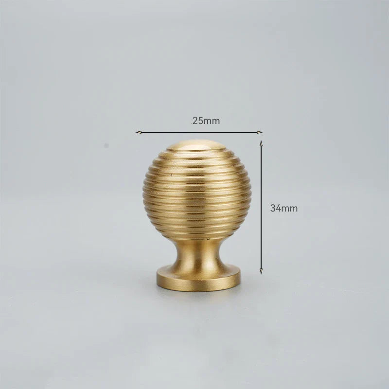 Brushed Gold Brass Cabinet Handles – Modern Knobs and Bar Pulls (50mm-280mm) 25mm ball Handles