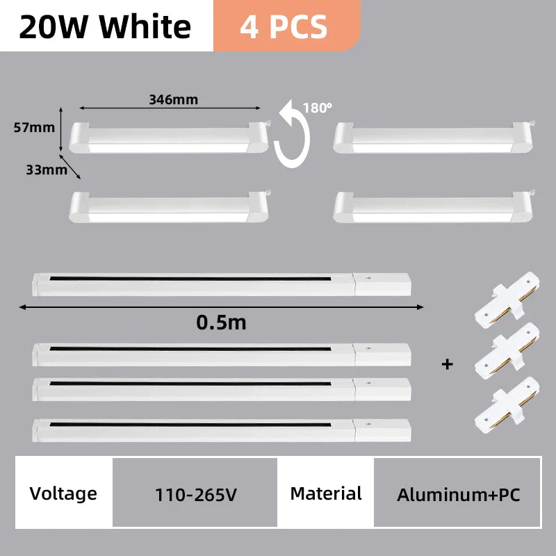 Rail Floodlight LED Clothing Store Track Light Kitchen Balcony Studio Whole Set Led Spot Lamp Home Modern Decoration