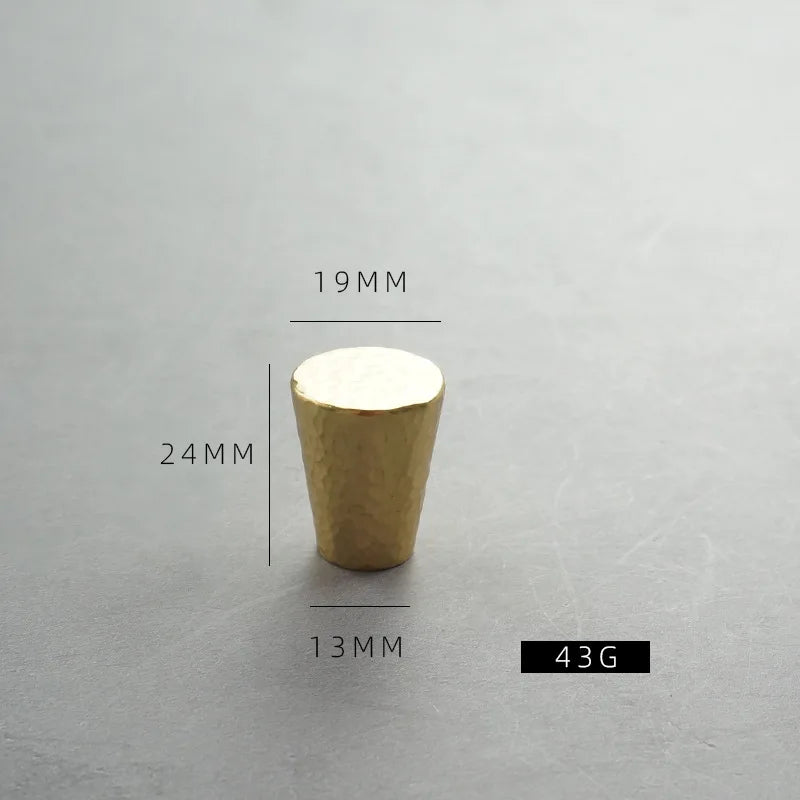 Nordic Handmade Brass Hammered Cabinet Handles – High-End Pulls for Drawers Wardrobes and Kitchen Furniture Cone Knobs