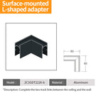 Tarck Only - 2m Magnetic Rail Linear Track Lighting Accessories - Ceiling Magnet Track Kits Surface L Corner / CHINA