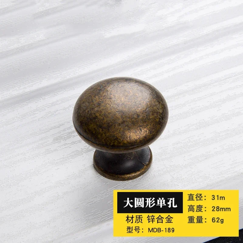 Antique Bronze Cabinet Handles - Retro Drawer Pulls Vintage Zinc Alloy Kitchen Hardware for Furniture Dresser and