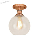 Naomi - Industrial Glass Globe Semi - Flush Mount Light